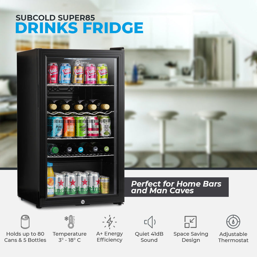 Subcold Super 85 LED Beer Fridge - Black | Refurbished