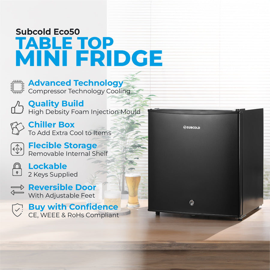 Subcold Eco50 Mini Fridge - Black | Refurbished