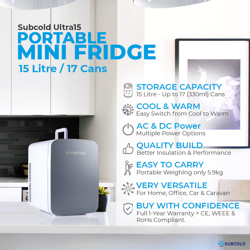 Subcold Ultra 15L Mini Fridge - Grey | Refurbished