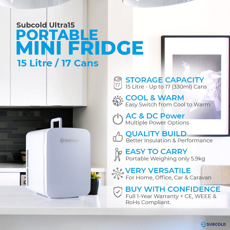 Subcold Ultra 15L Mini Fridge - White | Refurbished