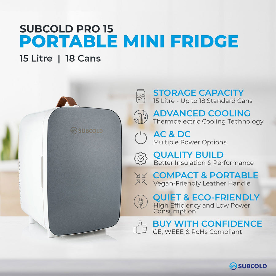 Pro 15L Mini Fridge - Grey | Refurbished